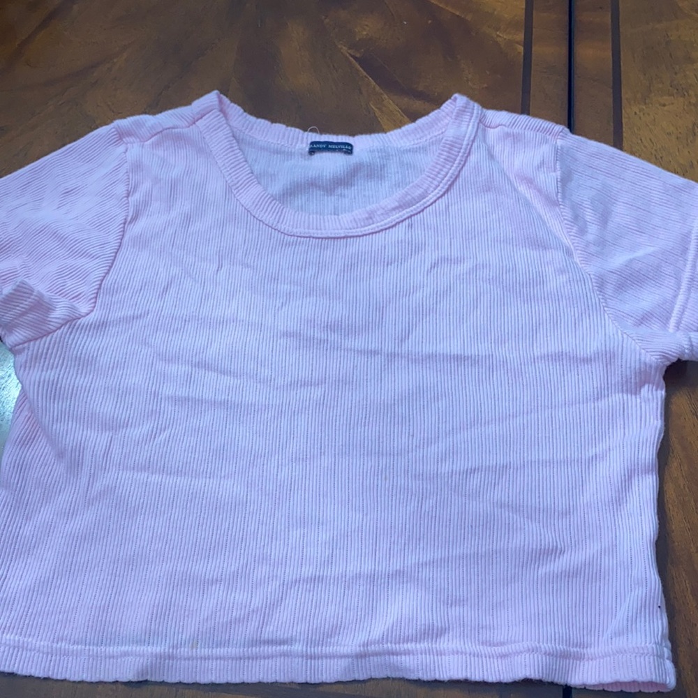 brandy melville cropped pink tee